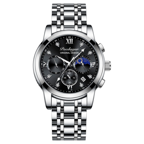 poedagar-805-watch-black-silver-silver