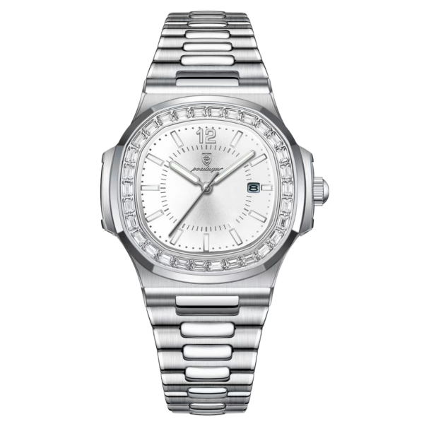 poedagar-918-watch-white-silver-line