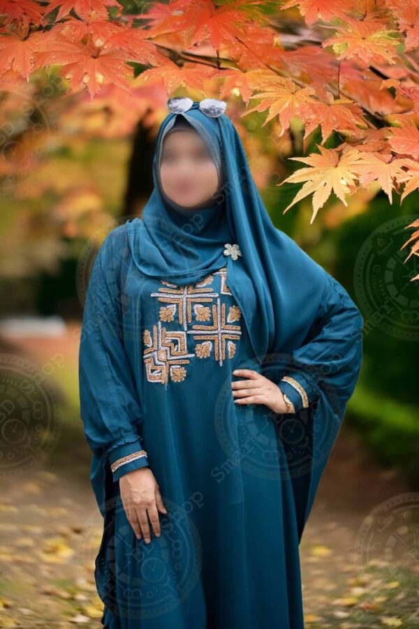 short-abaya-blue