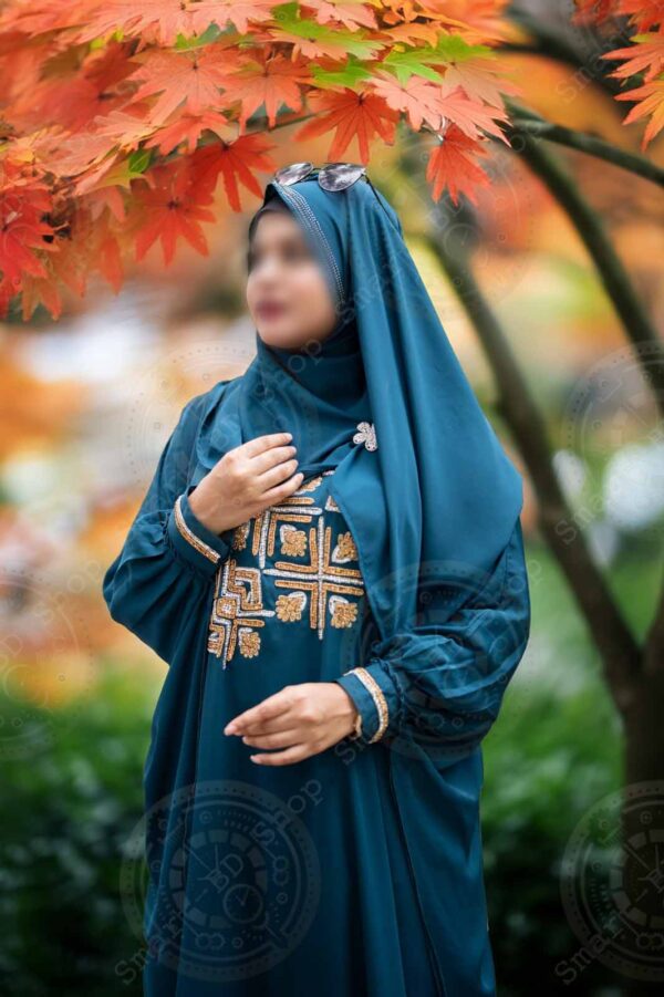 short-abaya-blue