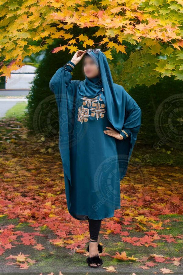 short-abaya-blue