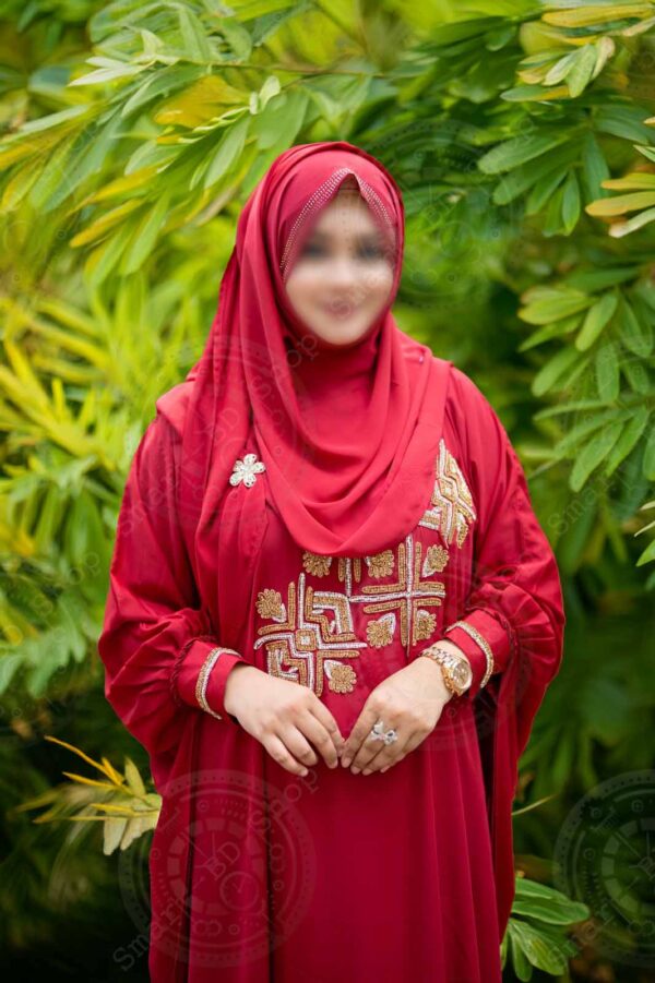 short-abaya-red