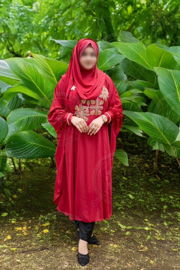 short-abaya-red