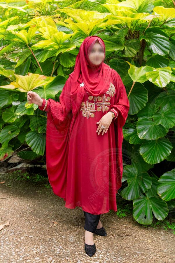 short-abaya-red